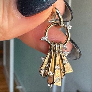 Alexis Bittar Gold Dangly Earrings with Studded Detail